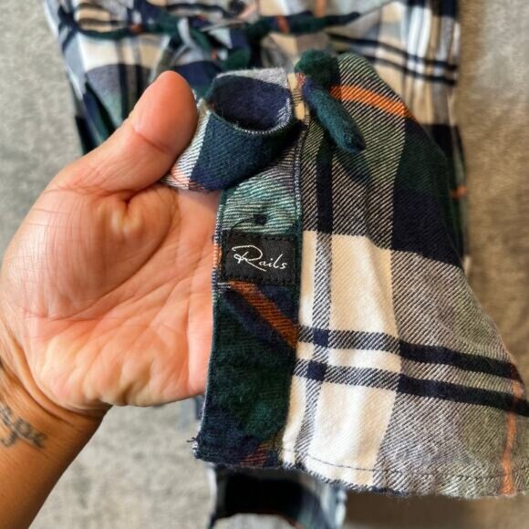 Rails Nadine Button Down Shirt Dress Plaid Flannel Size XS - Picture 7 of 8